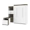 Bestar Orion Queen Murphy Bed and Shelving Unit with Fold-Out Desk (95W), White & Walnut Grey 116875-000017 - alternate 1